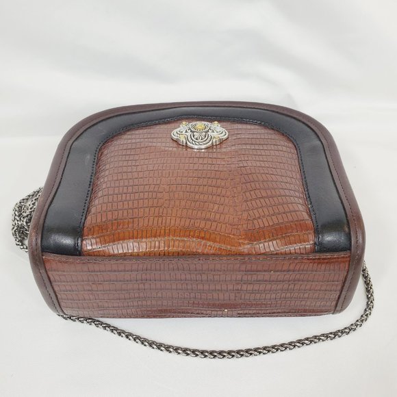 Brighton Bags Brighton Vintage Black Brown Leather Small Saddle
